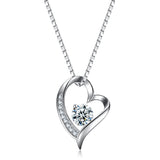 Love Pendant  Heart Shape 925 Sterling Silver Pendant without Chain Fashion Simple Jewelry Gift