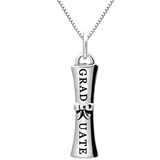  Silver Graduation Diploma Pendant Necklace