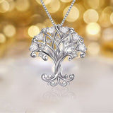 S925 Sterling Silver Creative Personality Micro-Inlaid Star Tree Pendant Necklace Female Jewelry Cross-Border Exclusive