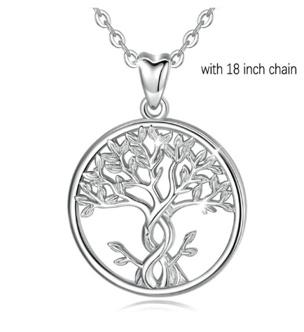 925 Sterling Silver Tree of Life Necklace Solid Silver Twisted Rowan T