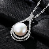 heart shape Crystal cubic zircon freshwater Pearl pendant lucky Jewelry Necklace for women