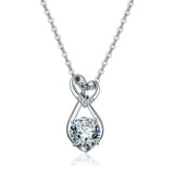 Hollow drop heart-shaped crystal zircon  necklace pendant ornaments jewelry European and American temperament
