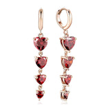 Drop Dangle Earrings Plated With Rose Gold Created Ruby/CZ Cubic Zirconia Jewelry Gift for Women Girls