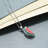 Watermelon Necklace Summer Hot Color Enamel Fruit Necklace