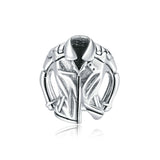 925 Sterling Silver Biker Jacket Charm Beads For Women