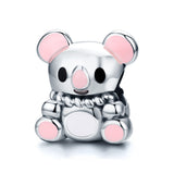  Silver Oxidized Epoxy Koala Bear Charms