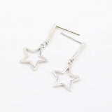 Korean Version Of S925 Hollow Star Moon Earrings Minimalist Personality Short Silver Earrings