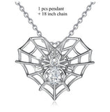 Sterling Silver Spider Dreamcatcher Pendant Spider Web Necklace with Clear CZ Crystal Silver Jewelry Friendship Gift