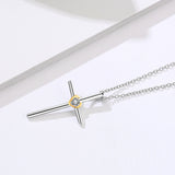 For Girl Friend Gifts Gold and Rhodium Plated Wholesale Custom Cross Necklace