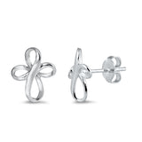 Silver Cross Stud Earrings