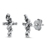 Silver Cross Stud Earrings