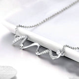 925 Sterling Silver Twisted Line Simple Geometric Women Necklaces Pendants Collar Sterling Silver Jewelry