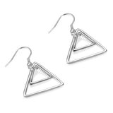 Rhodium Plating Silver Wire Triangle Geometric Earrings Designs