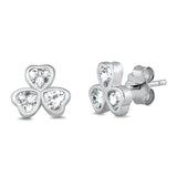 Silver Clover Stud Earrings